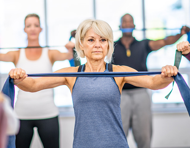 Colorado Cataract Surgery Patient in workout class