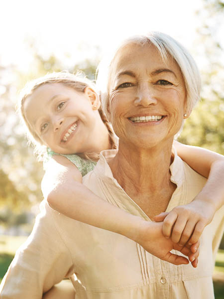 older woman with grandchild after cataract surgery in Parker Colorado